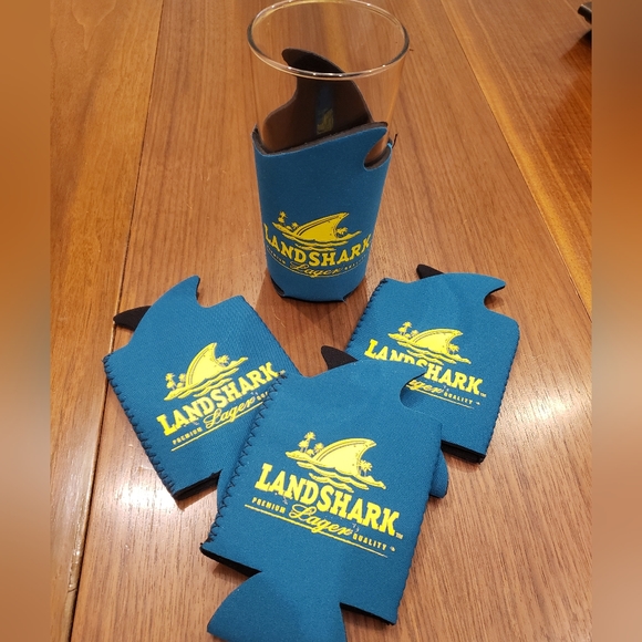 4 Landshark Lager Beer Koozie/Holder - Picture 2 of 5